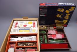 Collection of Meccano, loose in trays and in 3M Set box, including red, green,