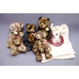 Four Charlie Bears designed by Isabelle Lee - 'Jeremy', 'Gareth', 'Harris' and 'Stevie',