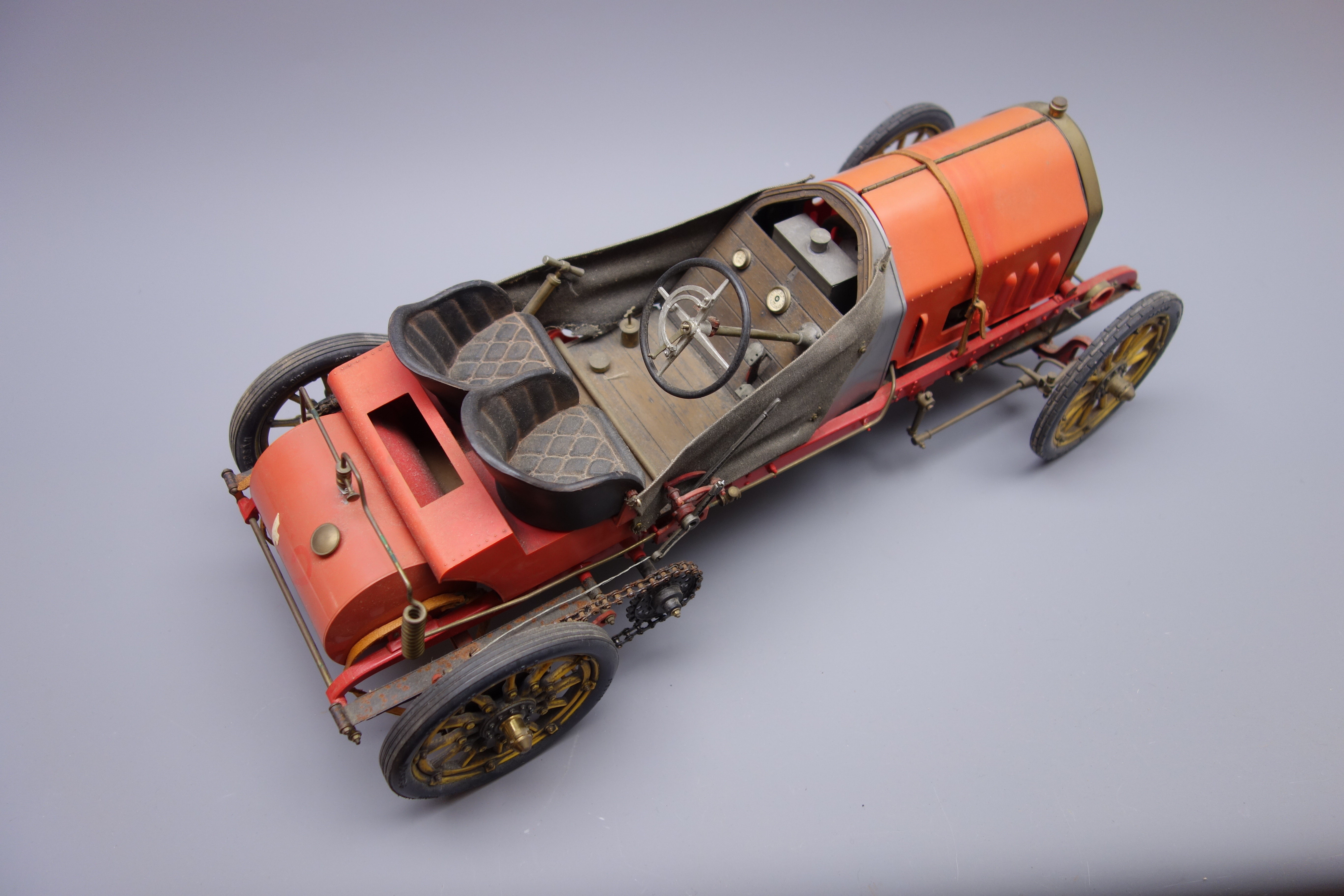 Pocher Italy tin-plate 1/8th scale model of 1907 130HP Fiat F2 Grand Prix Motor Racing car L48cm - Image 2 of 4