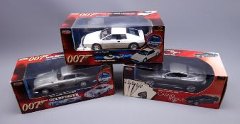 Three RCERTL Joyride James Bond 1:18th scale die-cast model cars - 1965 Aston Martin DB5 from