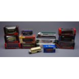 Ten die-cast models of buses with EYMS livery by Corgi, EFE etc, all boxed, another unboxed,