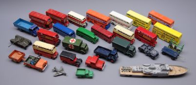 Dinky - twenty-nine unboxed and playworn models including various buses and coaches,