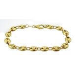 18ct gold gucci style link chain bracelet stamped 750, approx 8.