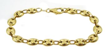 18ct gold gucci style link chain bracelet stamped 750, approx 8.