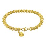 22ct gold heart link bracelet stamped 916 Condition Report 13.