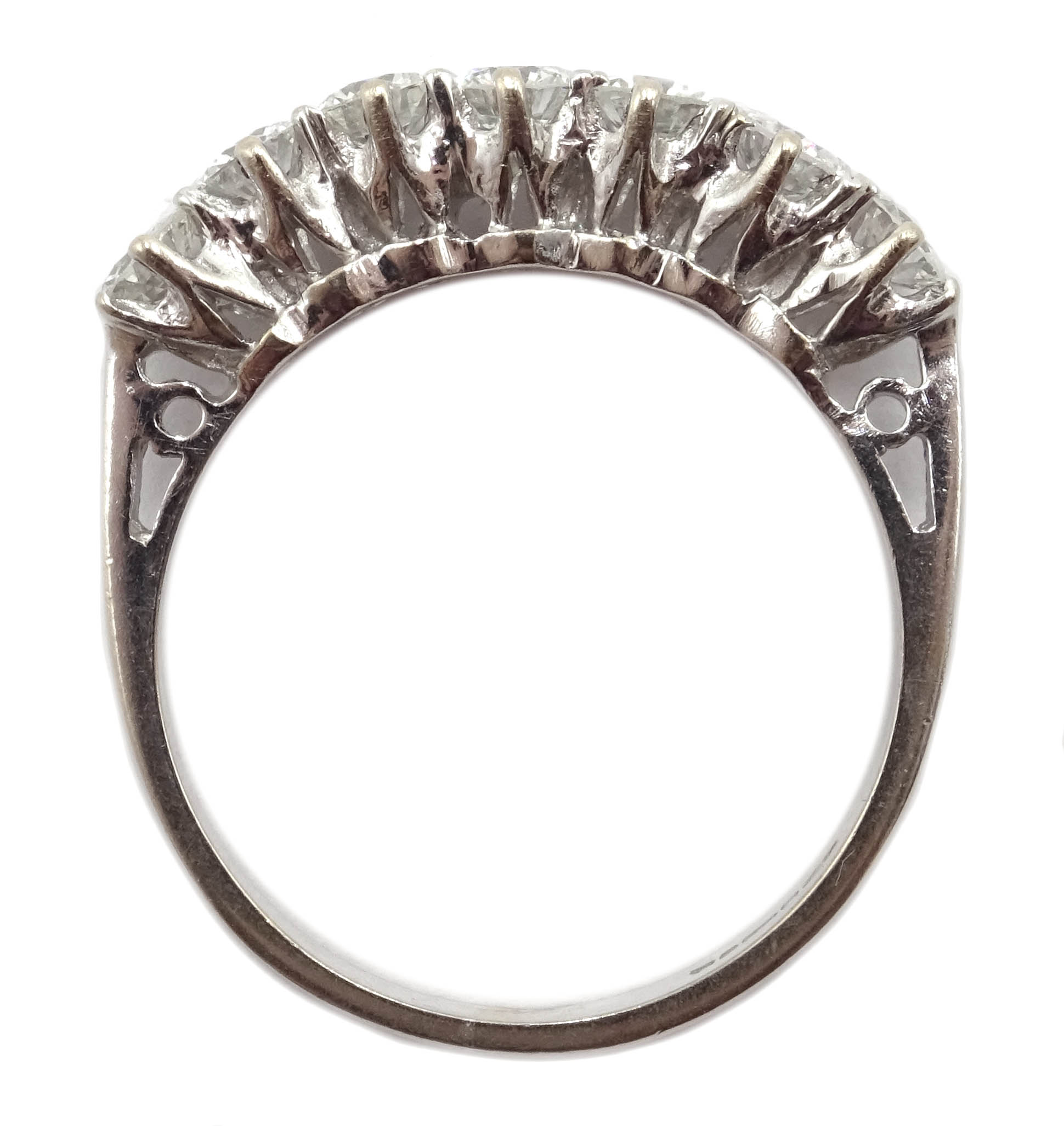 18ct white gold diamond seven stone half eternity ring, - Image 3 of 3