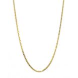 18ct gold box link chain necklace stamped 750, approx 7.27gm Condition Report 45.