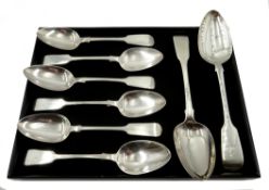 William IV silver serving spoon fiddle pattern by Robert Rutland, London 1820,