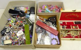 Large quantity of costume jewellery including some silver, wristwatches, smart watch,