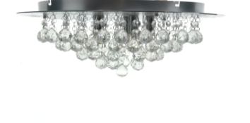 Polished chrome 'Crystal Flush' ceiling light by lightbox,