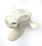 Crackle glazed wall mounted Cow head, D27cm Condition Report <a href='//www.