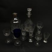 Eleven 19th century and later drinking glasses including conical shaped ale glass engraved with