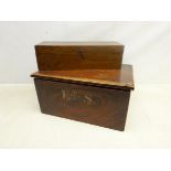Victorian pine box with wood grain finish and E.S.