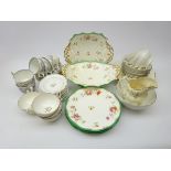 Early 19th century plain and gilt tea set,