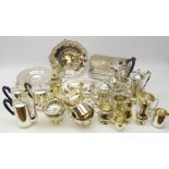 Art Deco style four piece silver-plated tea set, another four piece tea set, two matching sifters,