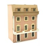 Regency style three storey Doll's House, with wall paper, stairs, skirting,