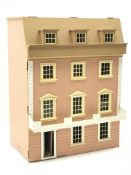 Regency style three storey Doll's House, with wall paper, stairs, skirting,