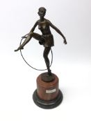 Art Deco style bronze study of a Hoop Dancer after D.