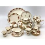 Royal Albert Old Country Roses tea and coffee wares comprising teapot, coffee pot, six trios,