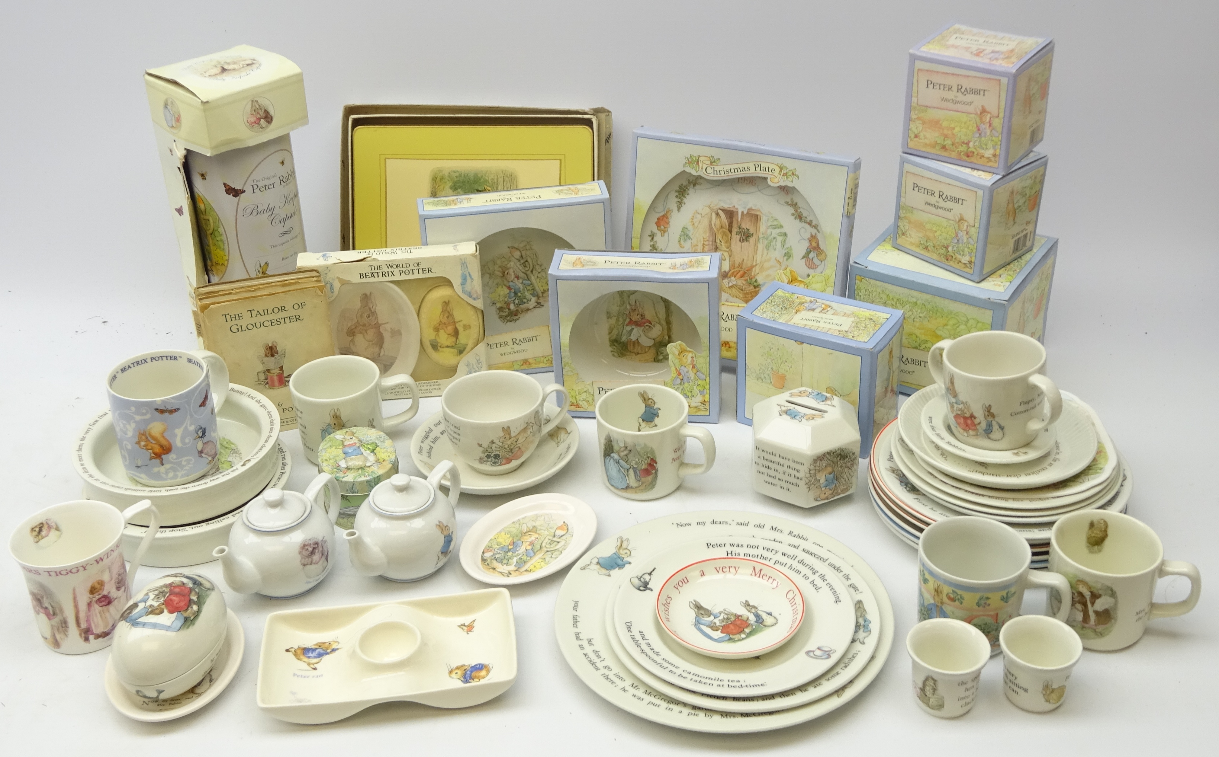 Collection of Wedgwood Beatrix ceramics including baby bowls, plates, mugs, cup and saucer,