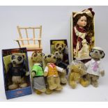 Seven official Meerkat soft toys with certificates (two boxed),