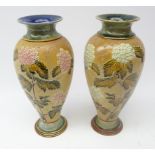 Matched pair of Royal Doulton Slaters Patent vases,