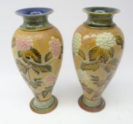 Matched pair of Royal Doulton Slaters Patent vases,