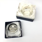 Ex-retail - Hallmarked silver mounted glass ashtray and Golden Jubilee silver mounted glass