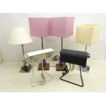 Two Habitat desk lamps in black and white matt finish,