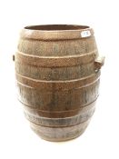Large Victorian salt-glaze stoneware barrel,