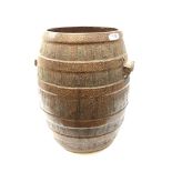 Large Victorian salt-glaze stoneware barrel,