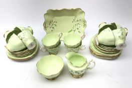 Royal Albert 'Laurentian' Snowdrop pattern tea set for twelve Condition Report