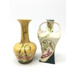 Black Ryden Art Nouveau style vase dated 2003,