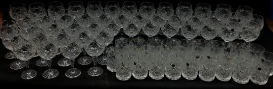 Set of forty-eight Melbourne Crystal wine goblets and forty-eight matching tumblers,