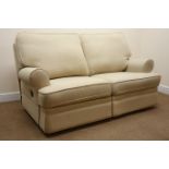 Marks & Spencer two seat reclining sofa upholstered in natural fabric,