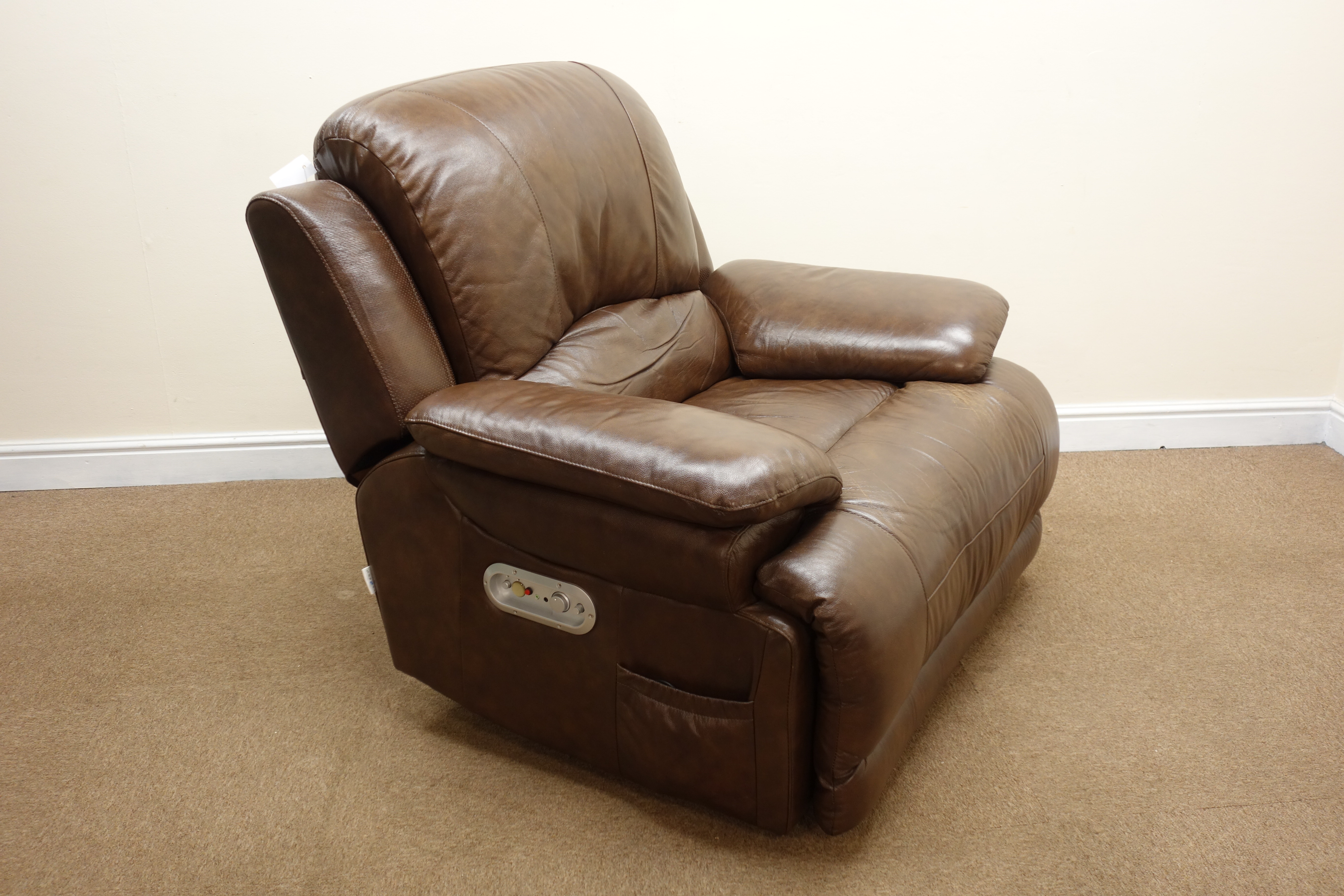 La-z-boy electric reclining armchair with speakers, Bluetooth connectivity, fridge and massage unit,