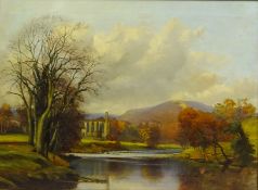 Bolton Abbey, 19th century oil on canvas indistinctly signed C.