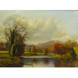 Bolton Abbey, 19th century oil on canvas indistinctly signed C.