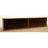 Vintage pine filing rack, W149cm, H34cm, D22cm Condition Report <a href='//www.