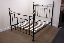 Victorian style 4'6" double bed stead, W145cm, H146cm,