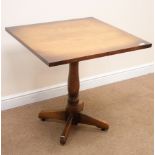 Square solid oak pedestal table, W76cm, H76cm,