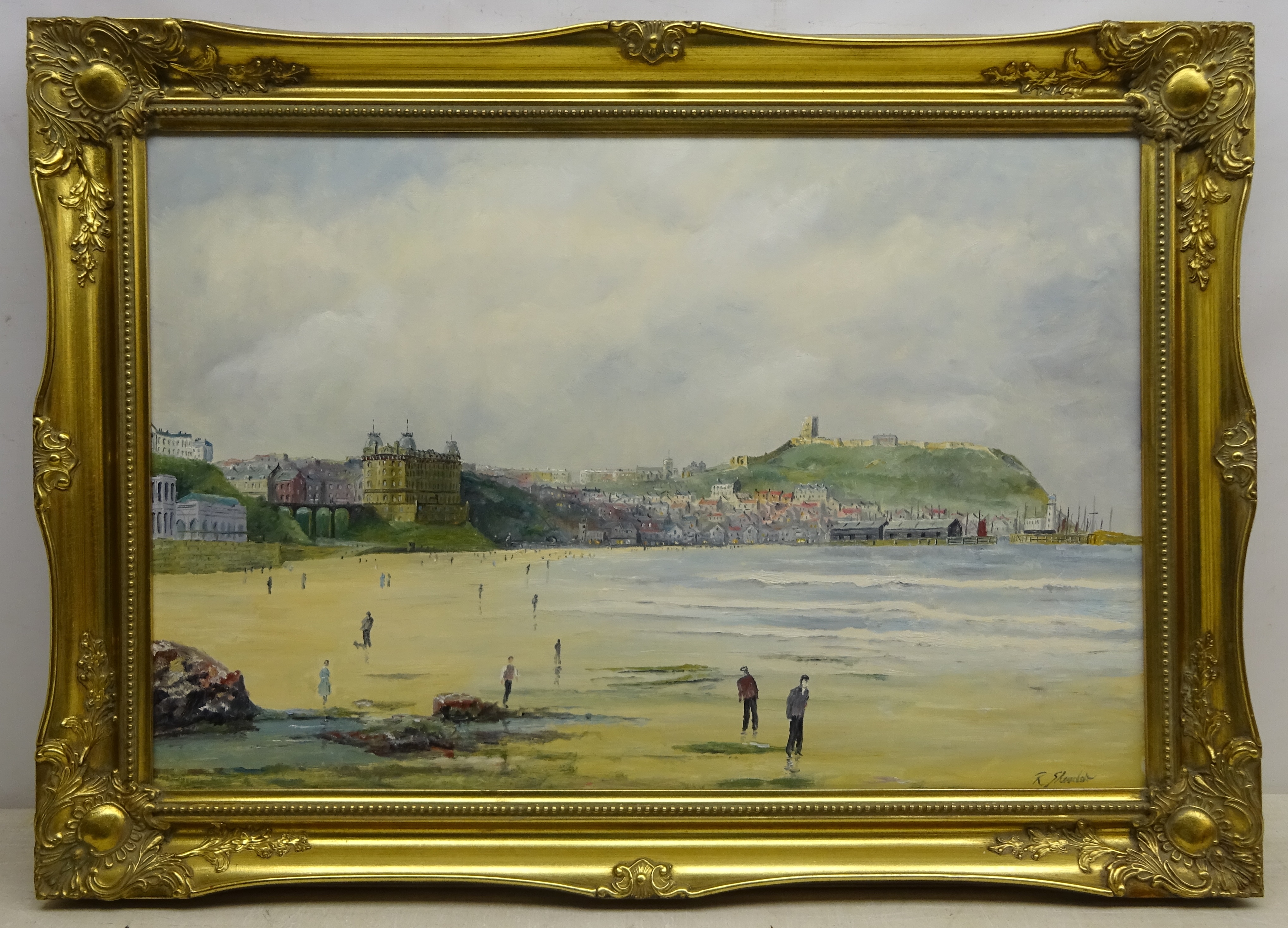 Robert Sheader (British 20th century): Scarborough South Bay, oil on board signed 49.5cm x 74. - Image 2 of 2