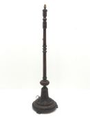 Early 20th century mahogany carved standard lamp,