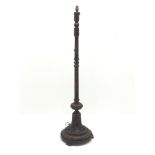 Early 20th century mahogany carved standard lamp,