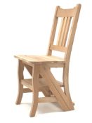 Teak metamorphic library steps/chair, unfinished, H89cm, W44cm,