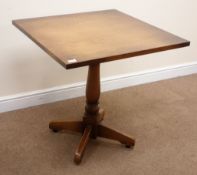 Square solid oak pedestal table, W76cm, H76cm,