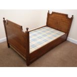 French style walnut single 3' bed stead, W100cm, H94cm,