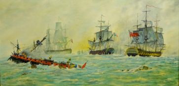 Malcolm Herbert (British 20th century): Battle in the Med circa 1793',