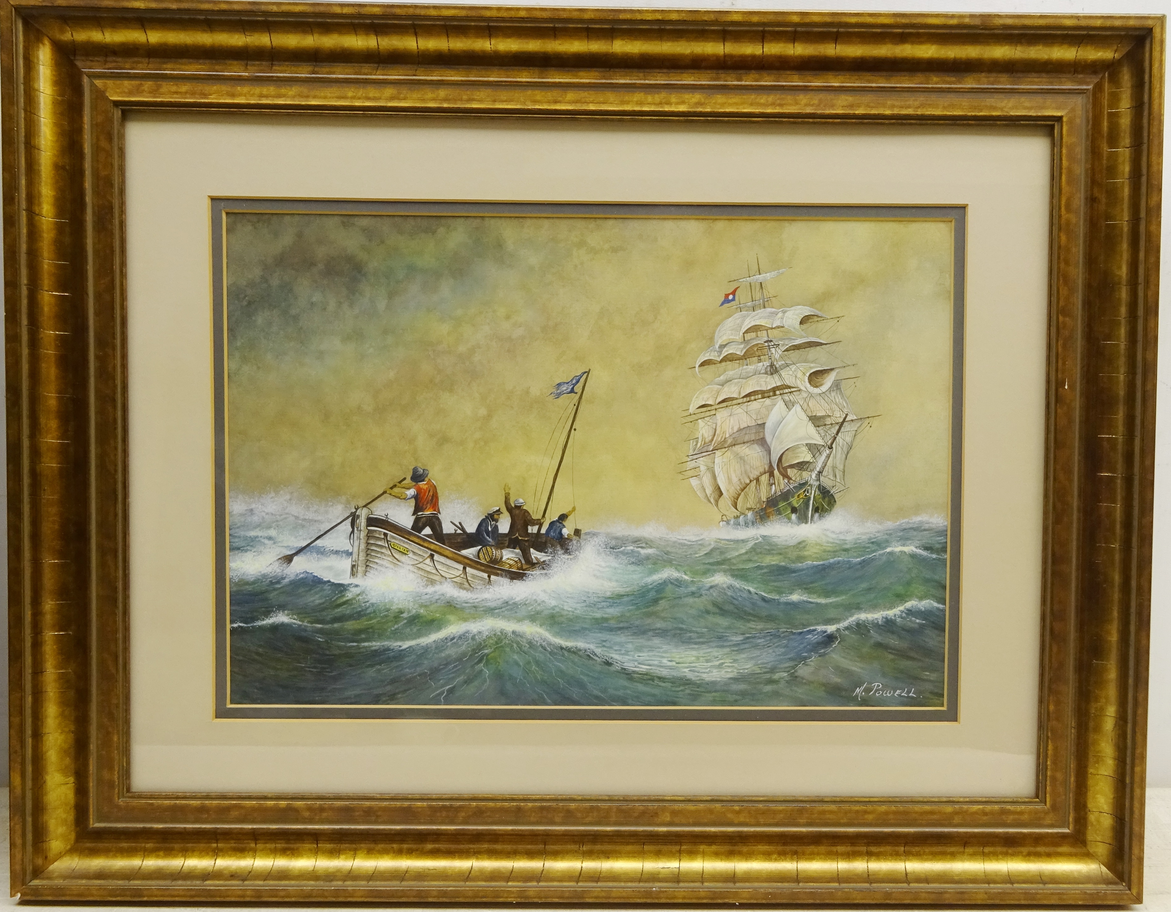 Michael Powell (British 20th century): 'The Rescue' - Boats in Stormy Seas, - Image 2 of 2