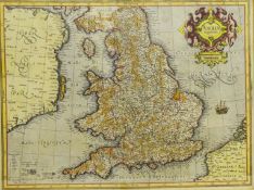 Gerard Mercator (Flemish 1512-1594): 'Anglia regum', 16th century map with hand colouring, pub.
